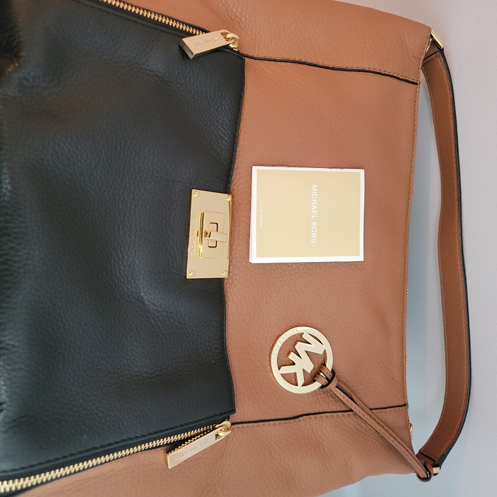 Michael Michael Kors Large Sloan Bag Brown and Black Pebble Leather Shoulder Bag - Picture 11 of 13